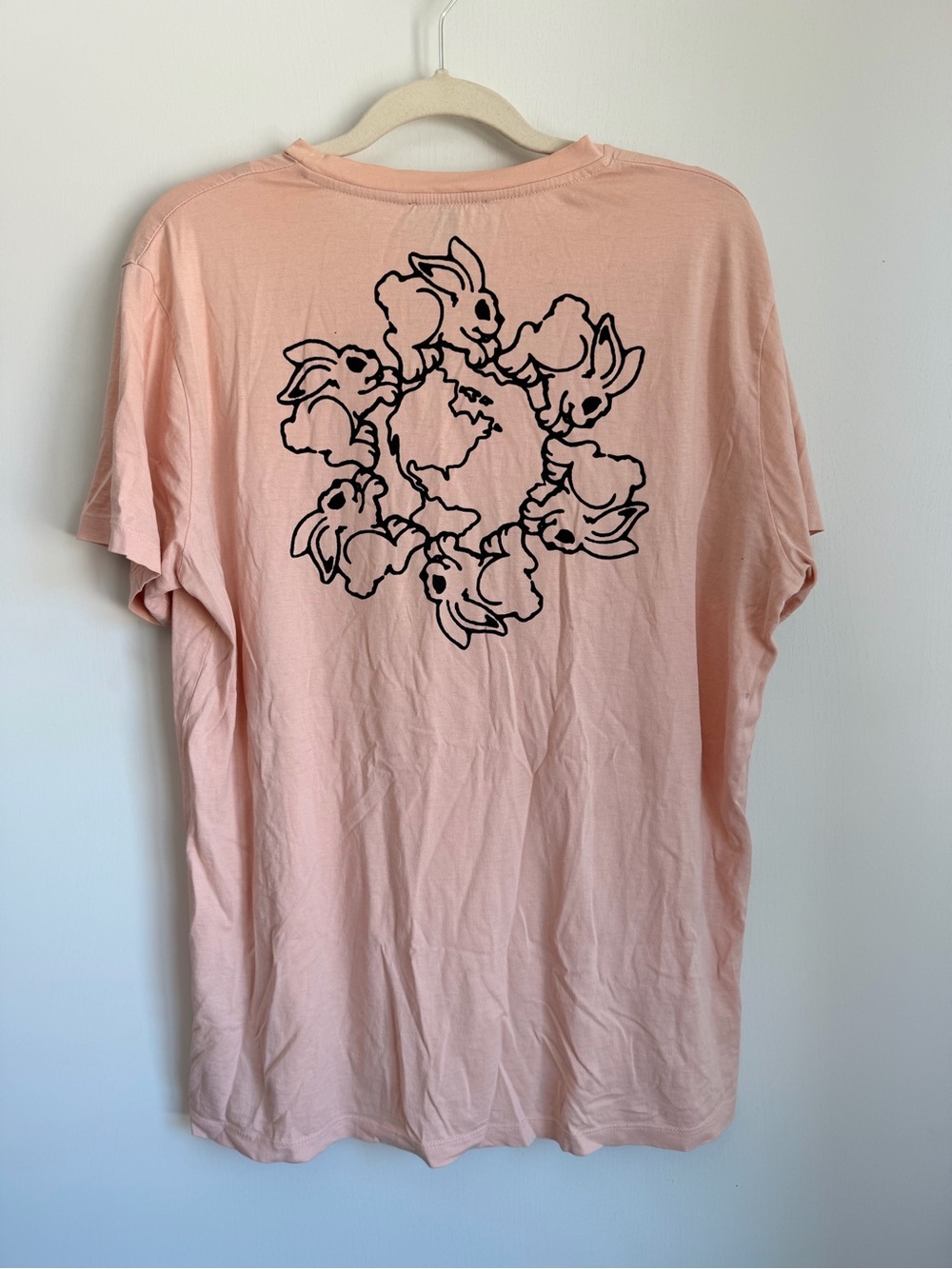 Diesel Dusty Pink Graphic Tee with Bunny Ring Print